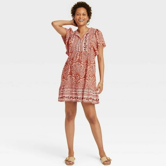 Knox Rose Dresses & Skirts - Knox Rose Mini Flutter Sleeve Dress Size Large